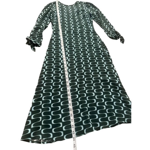 Reformation Port Retro Midi Dress XS 2 Green Preppy Y2K Psychedelic 70s Classic - Picture 10 of 16